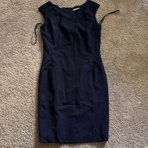 Calvin Klein Navy Striped Midi Dress